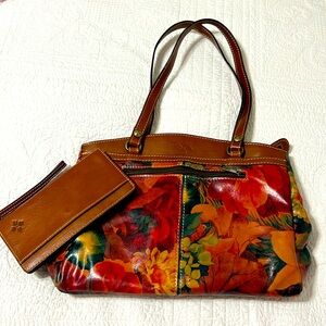 Nash Patricia Nash Poppy Smooth Leather Shoulder bag and matching